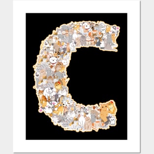 cat letter c (the cat forms the letter c) Posters and Art